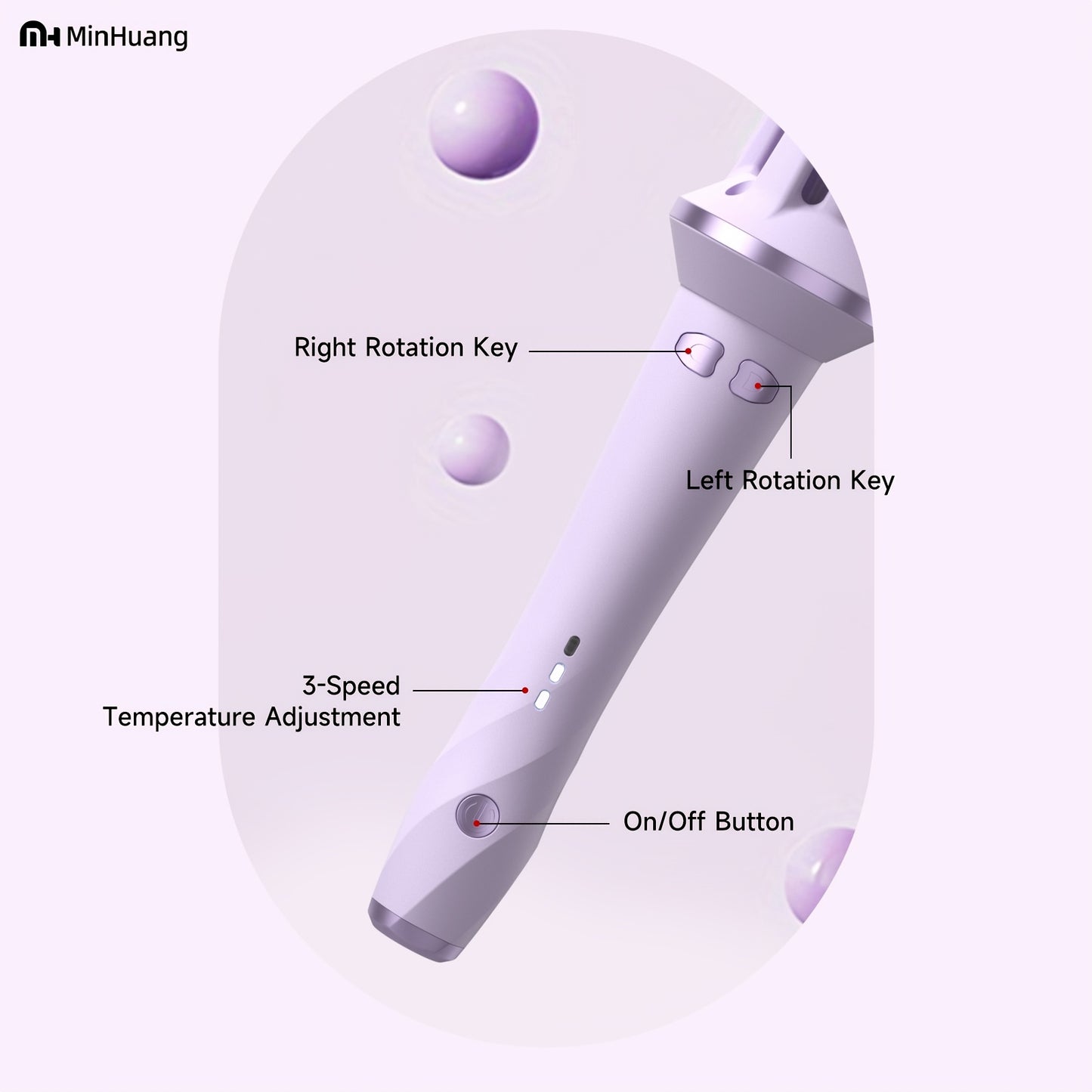 1pc-FCC! Automatic Hair Curler 28mm - Rotating Curling Iron with 3 Heat Settings, Safe Touch Cool Tip & 110V US Plug, Burn Protection for Beginners, Salon Results at Home