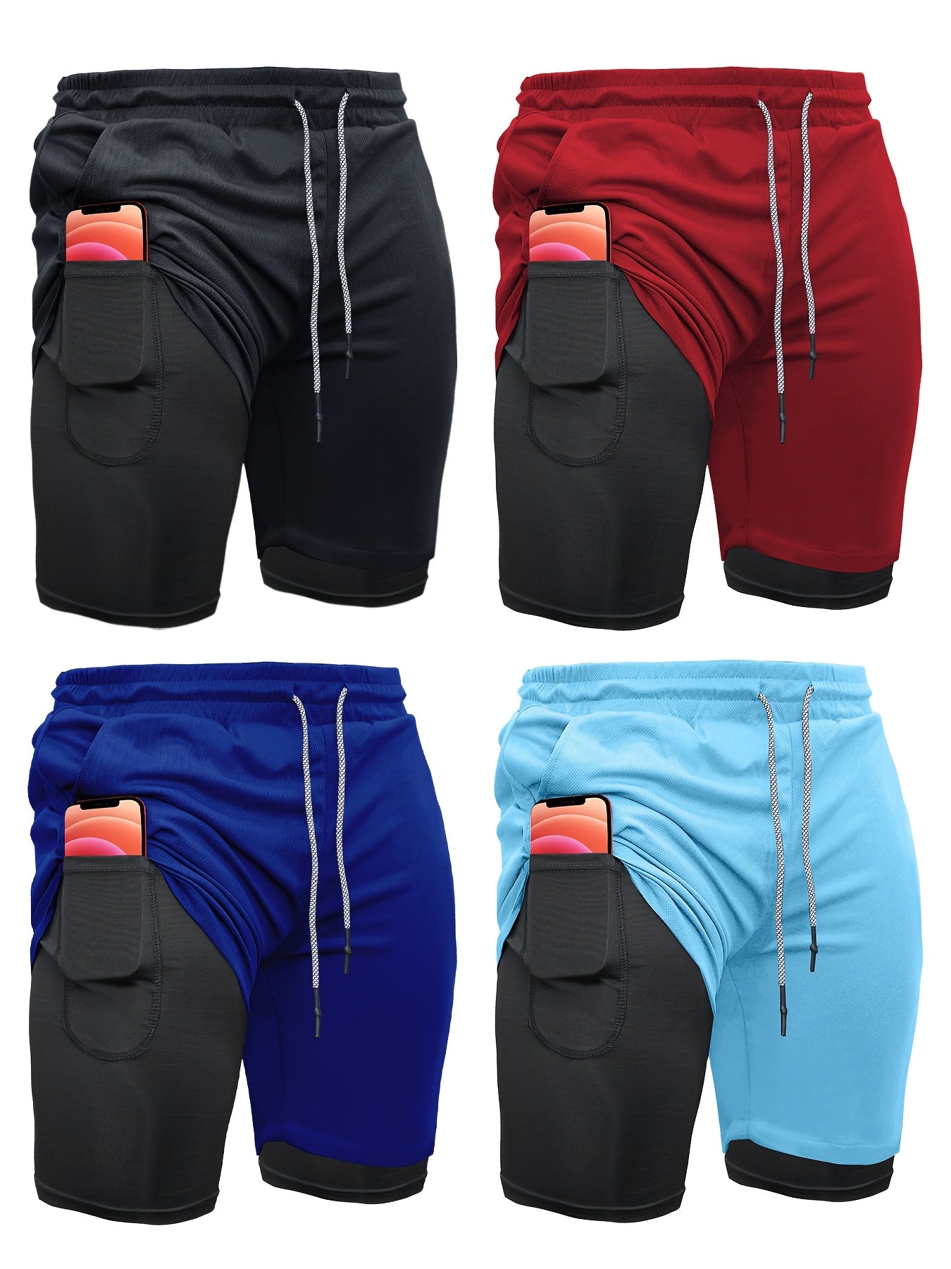 OEBLD Running Shorts Mens 2-in-1 For Summer Training