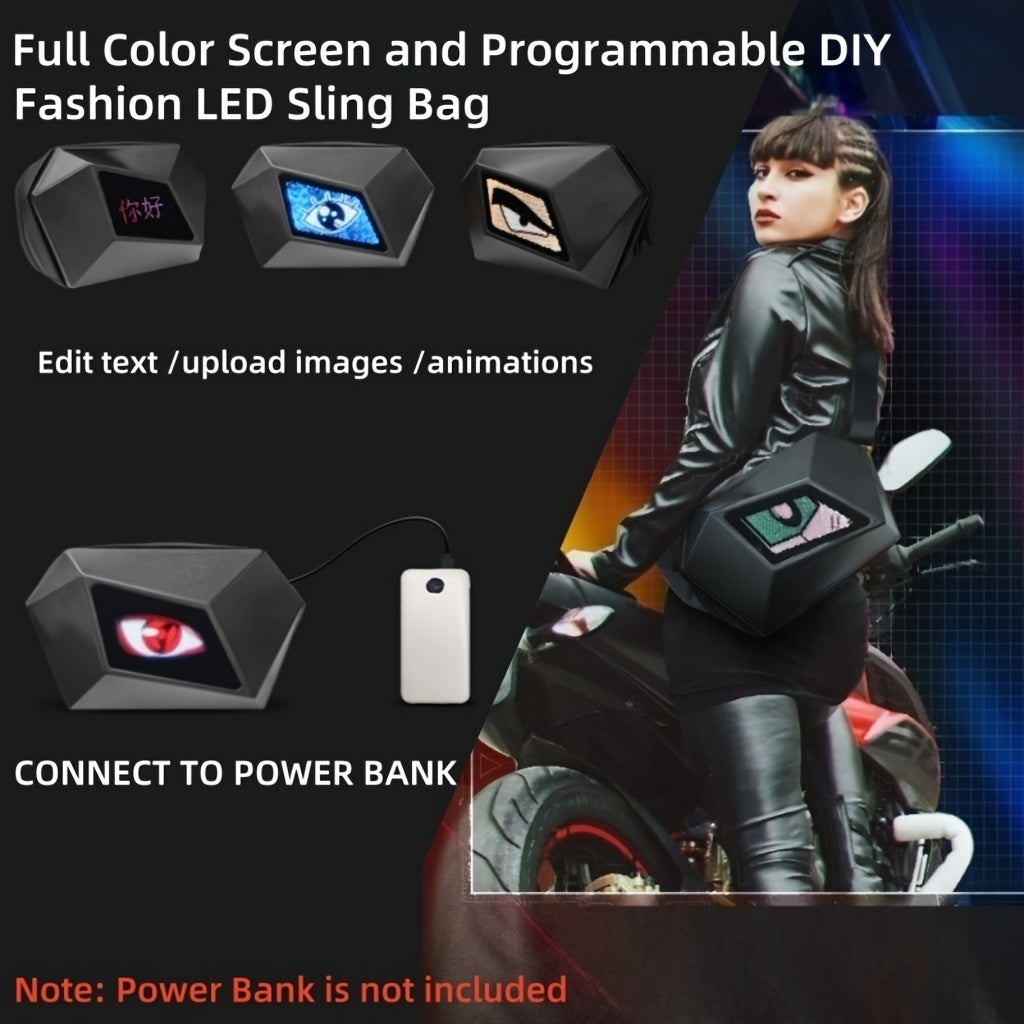 LED Smart Crossbody Bag with Programmable DIY Display