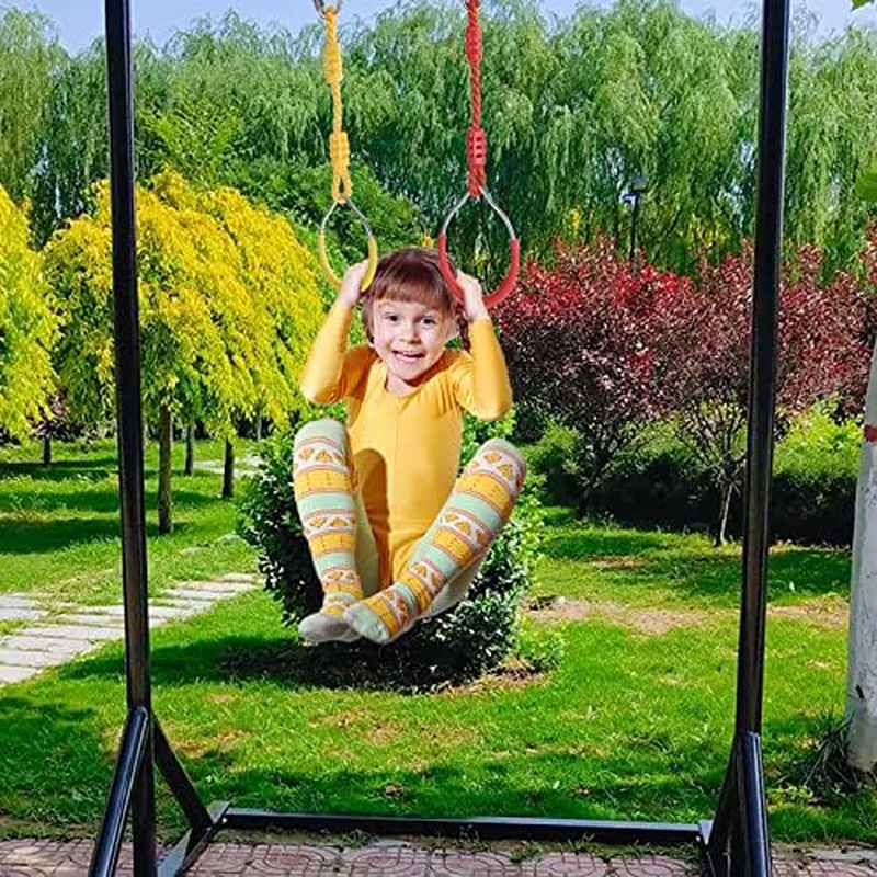 Kids Garden Ninja Gymnastic Rings | Colorful Design, Trapeze Swing Function, Rubber Material, Suitable for Home Use