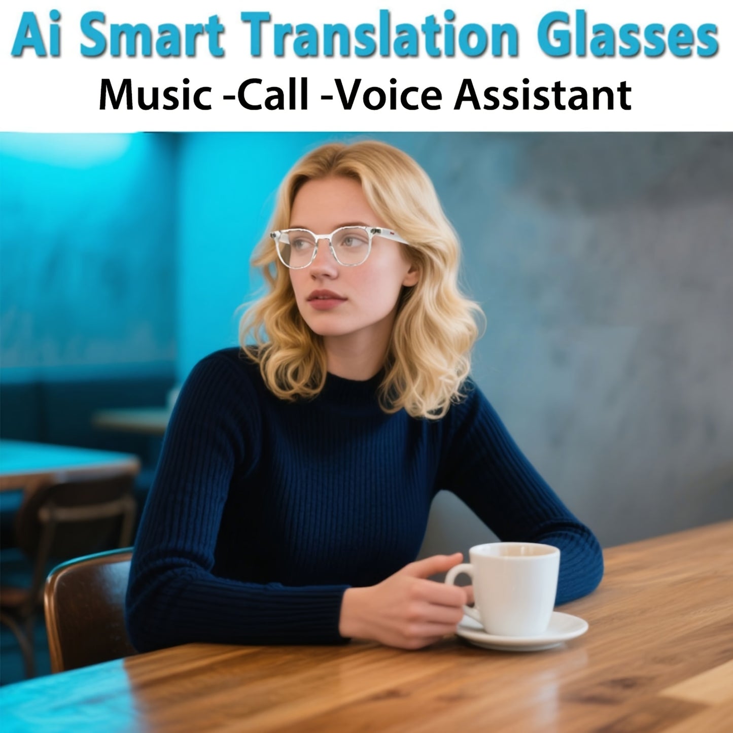 Ai Translator Smart Glasses Multi-Language Translation With Photochromic Lenses