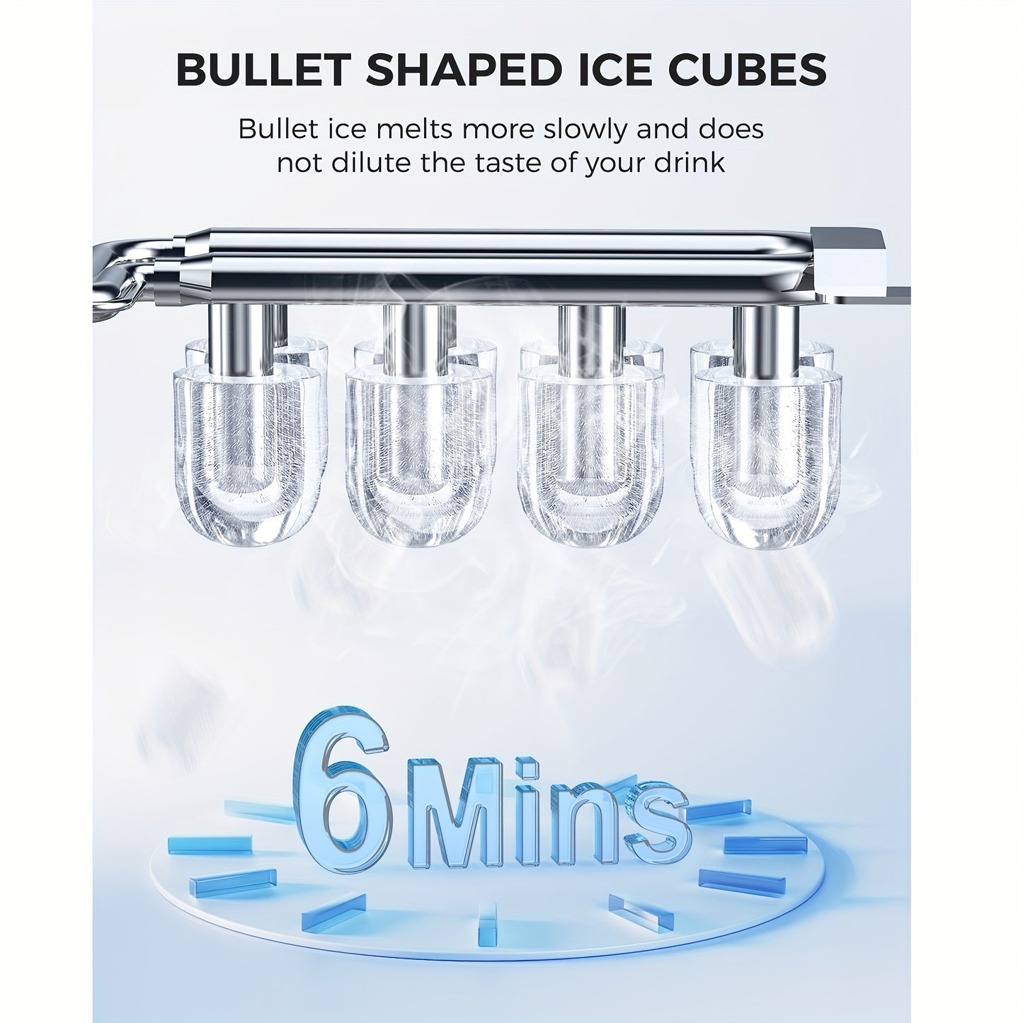 Countertop Ice Maker, Portable Ice Maker, Self-Cleaning Ice Maker, 26.5 Lbs/24 Hours, 9 Ice Cubes Ready in 8 Minutes, for Home/Office/Kitchen