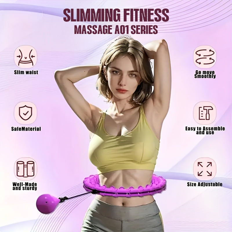 2-in-1 Smart Fitness Ring for Weight Loss, 24 Detachable Segments, Portable Resistance Trainer for Women Beginners