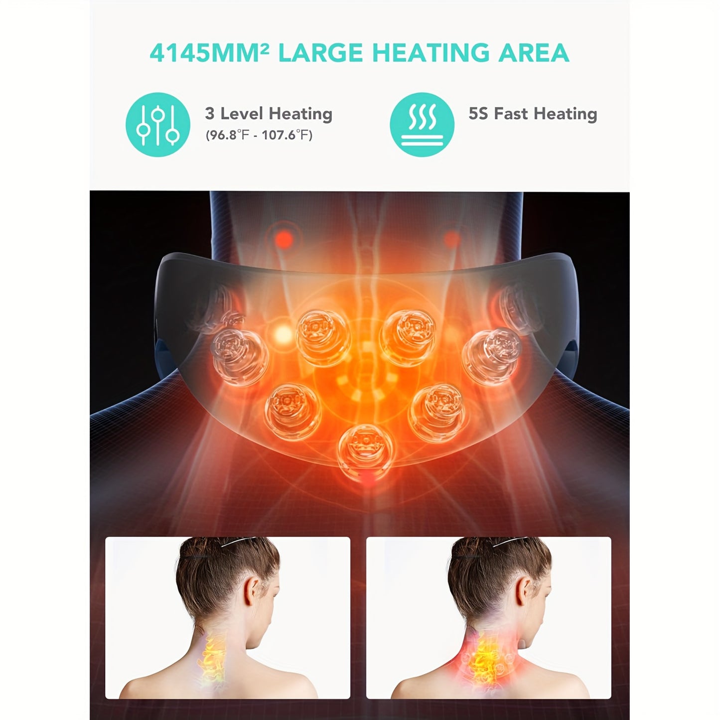SKG Neck Massager With Heat And Vibration, Cordless Portable