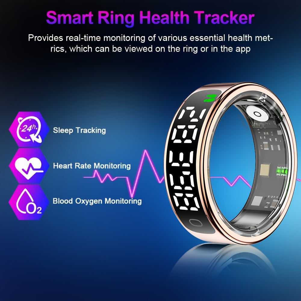 FERTO Smart Ring With Display And Touch Screen Fitness Tracker