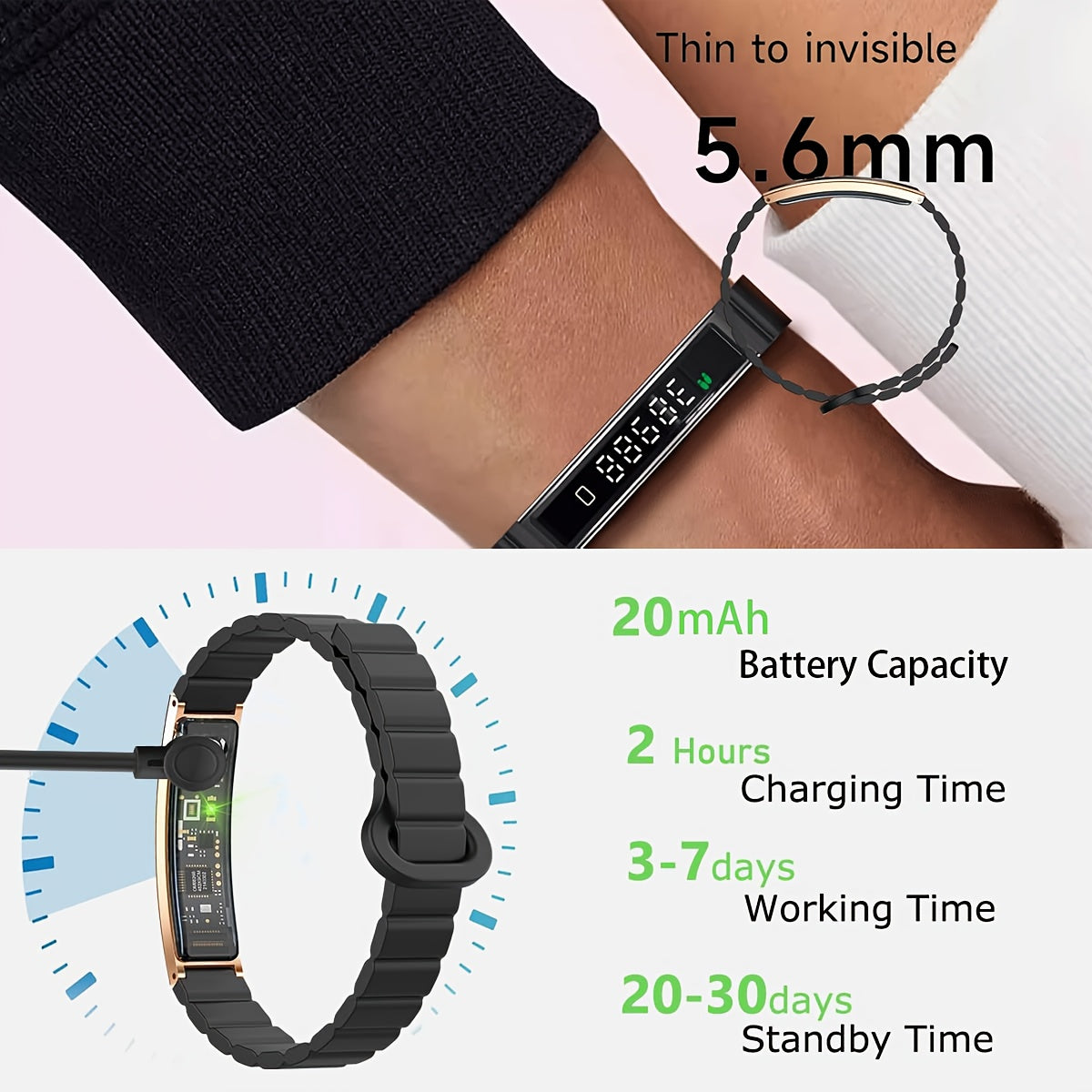 Smart Bracelet Fitness Tracker With Display Health Monitor