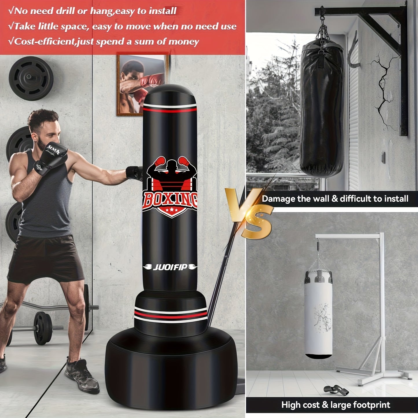YORWHIN Upright Punching Bag Heavy Duty PVC Training