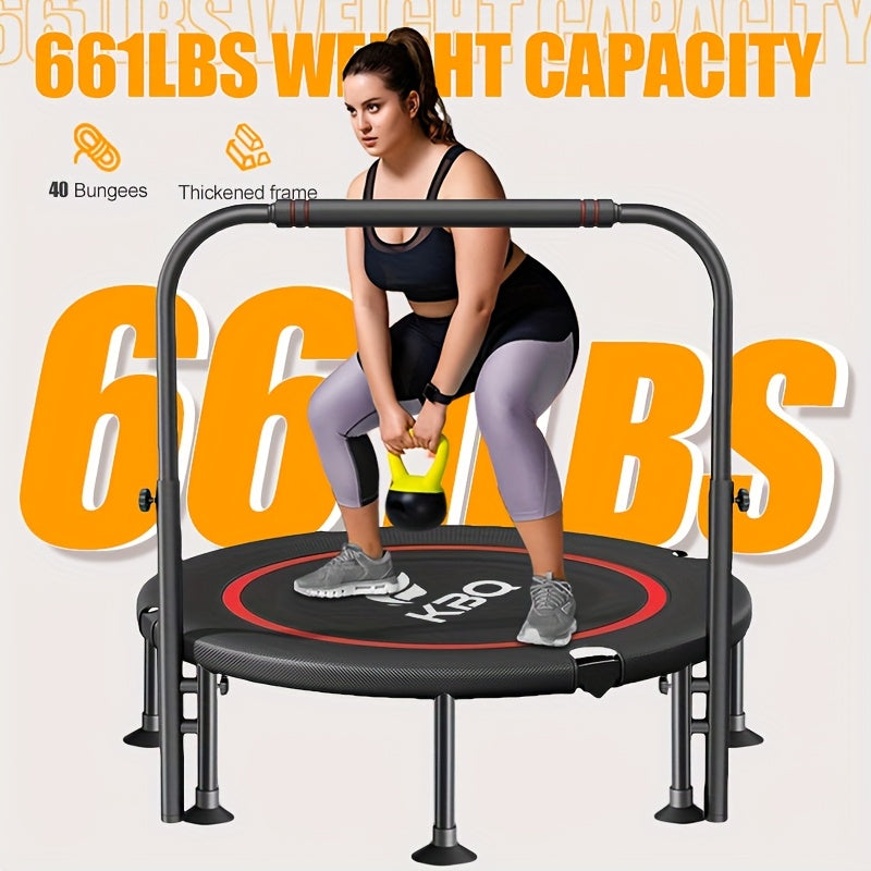 Trampoline With Adjustable Handles Iron Frame Silent Fitness