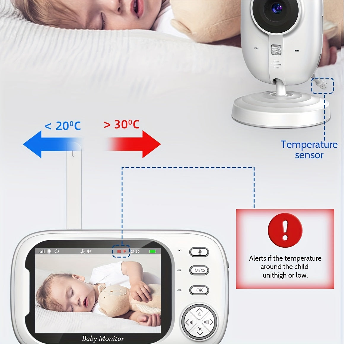 Baby Monitor Night Vision Camera For Parents Home Use