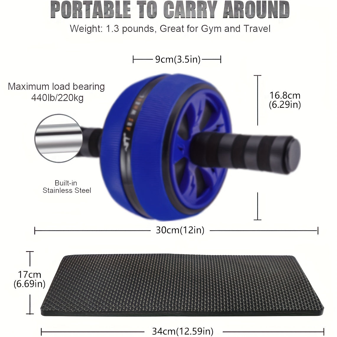 Ab Workout Kit With Resistance Bands And Ab Roller