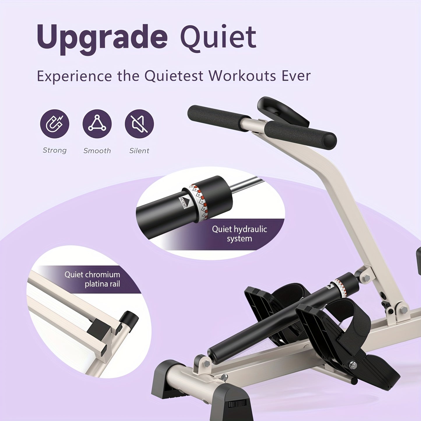 [Foldable Rowing Machine] FEIERDUNSTYO Foldable Hydraulic Rowing Machine for Home - 330LBS Weight Capacity, 12-Level Adjustable Resistance, Compact Space-Saving Design with Silent Operation, Full-Body Workout Equipment for Ca