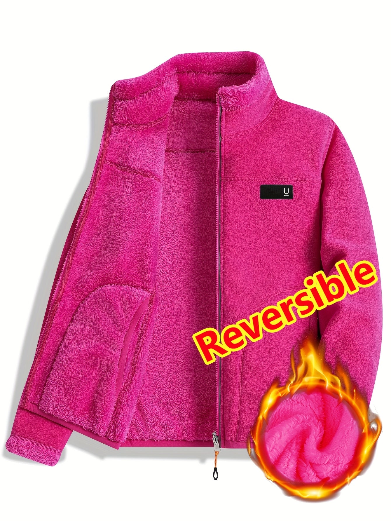 Jacket Reversible Fleece For Fall And Winter Daily Wear