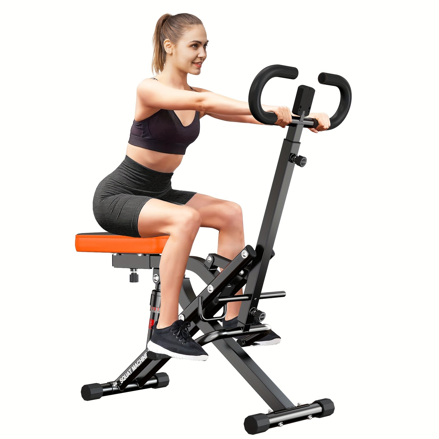 SOGES 2-in-1 Squat And Rowing Machine, Foldable Exercise Equipment with Easy Setup, Home Workout Machine for Glutes And Legs, Glute Trainer