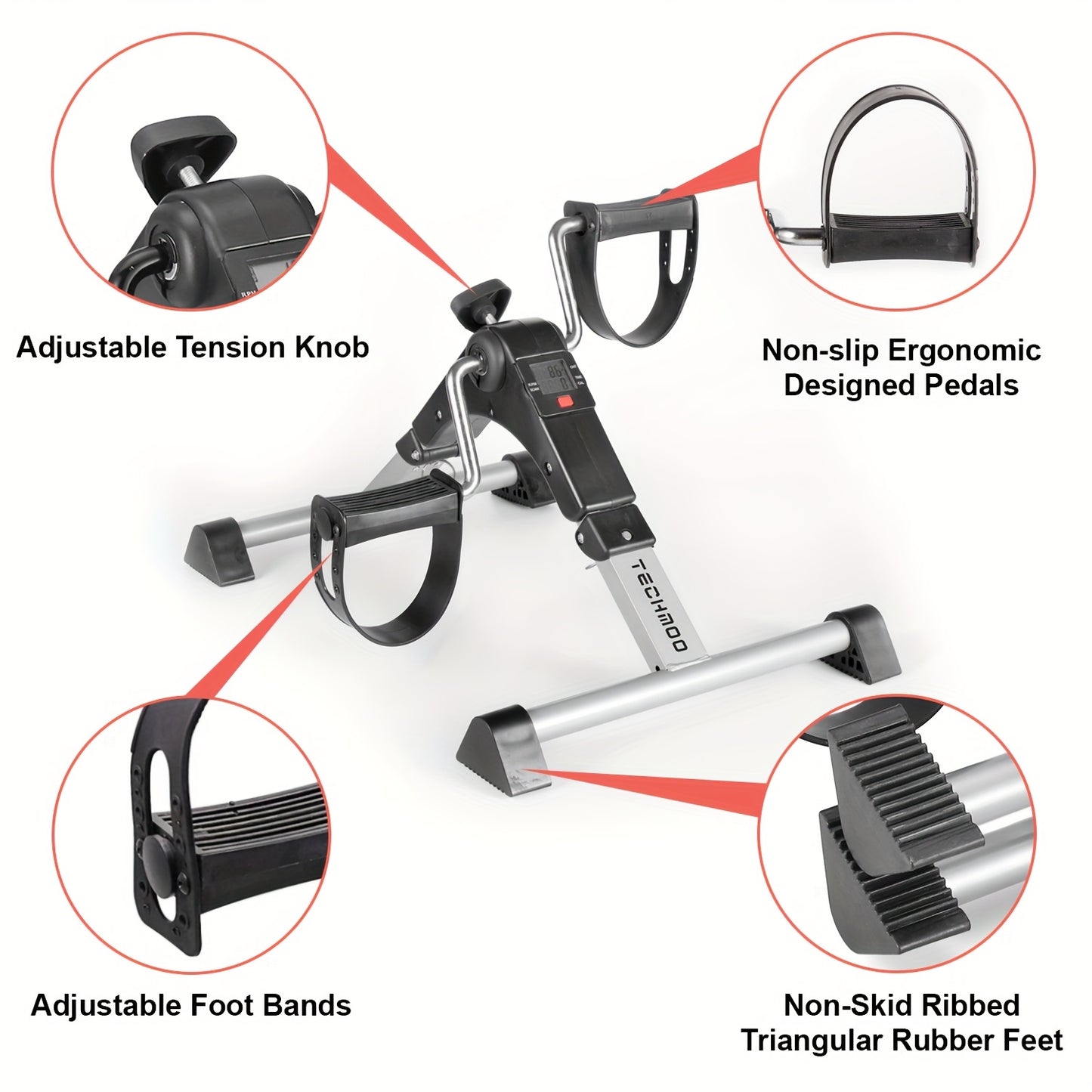Mini Exercise Bike With LCD Display And Adjustable Resistance