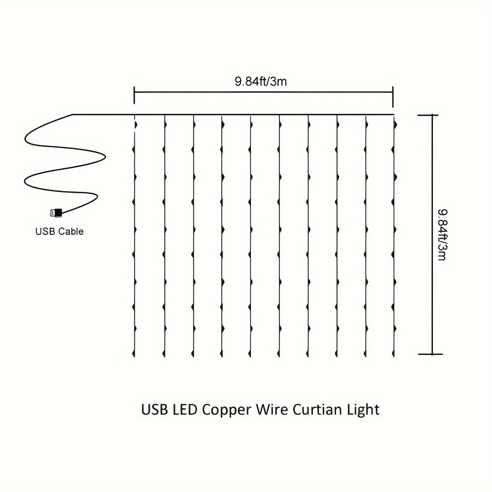 300 LED Fairy Lights with 12 Vines - Ivy LED Curtain Lights for Dorm, Wedding, Party, Wall, Indoor, Outdoor Bedroom Decoration