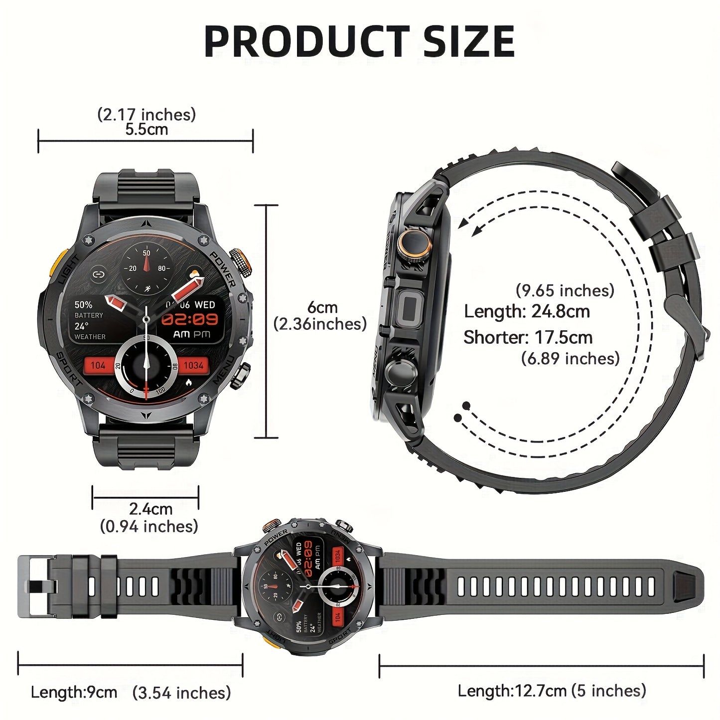 MINGTAWN Smartwatch HD Full Touch Screen Fitness Tracker