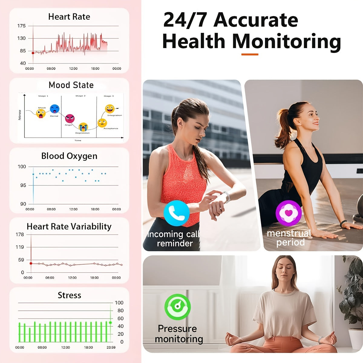 Smart Bracelet Fitness Tracker With Display Health Monitor