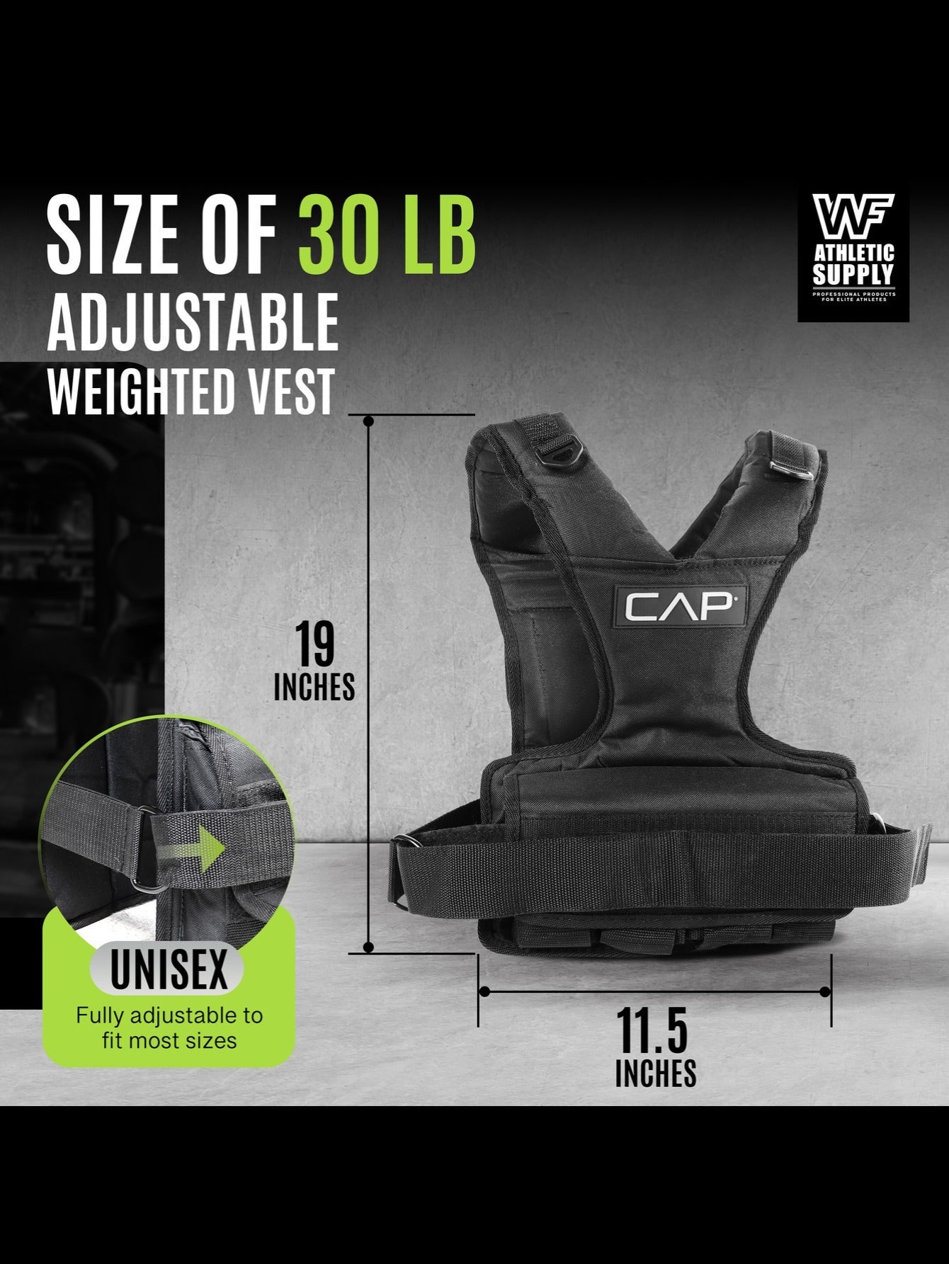 CAPHAUS Weighted Vest Adjustable 30lb Strength Training