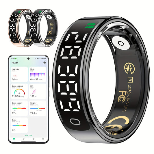 Smart Health Ring Titanium Alloy With Display