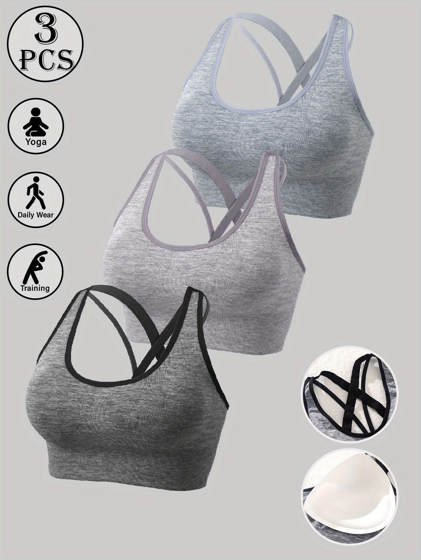 Sports Bra Full-Coverage High-Impact Support For Yoga