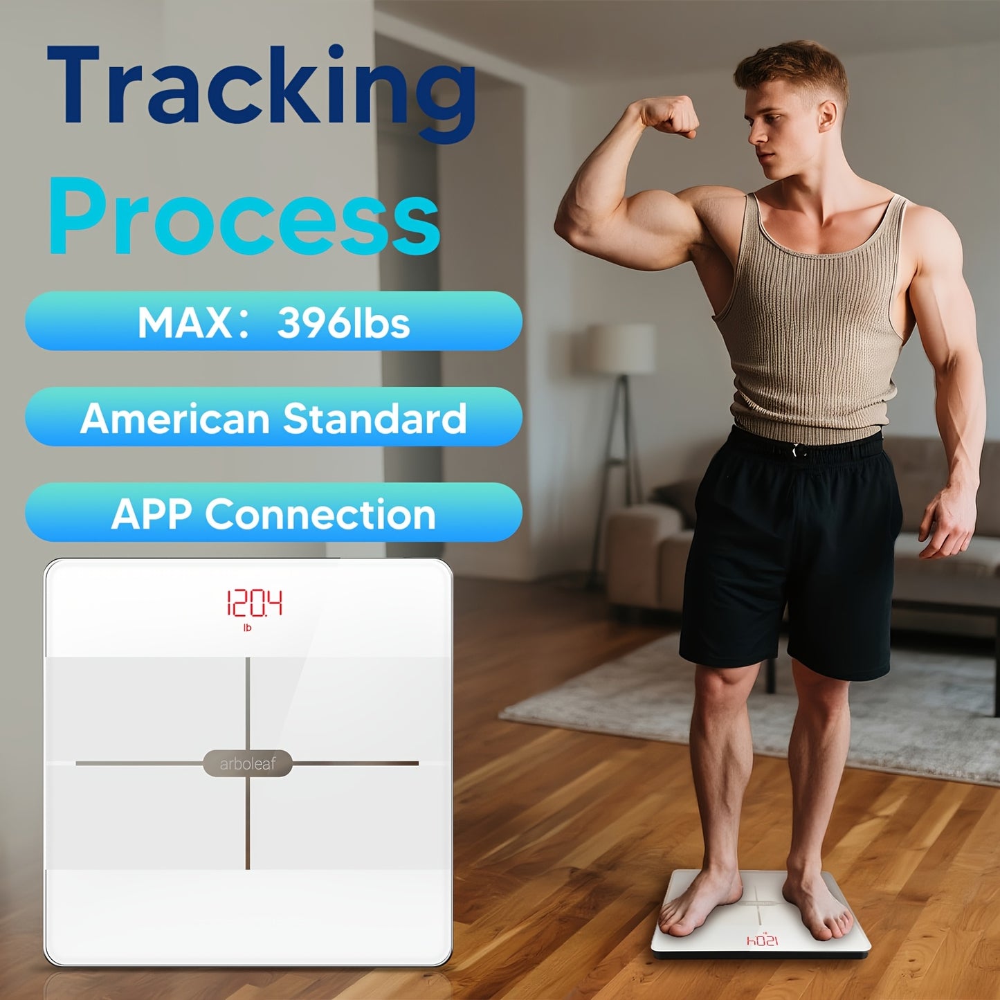 Arboleaf Fitness Body Scale With Wi-Fi Sync And 14-Parameter Analysis
