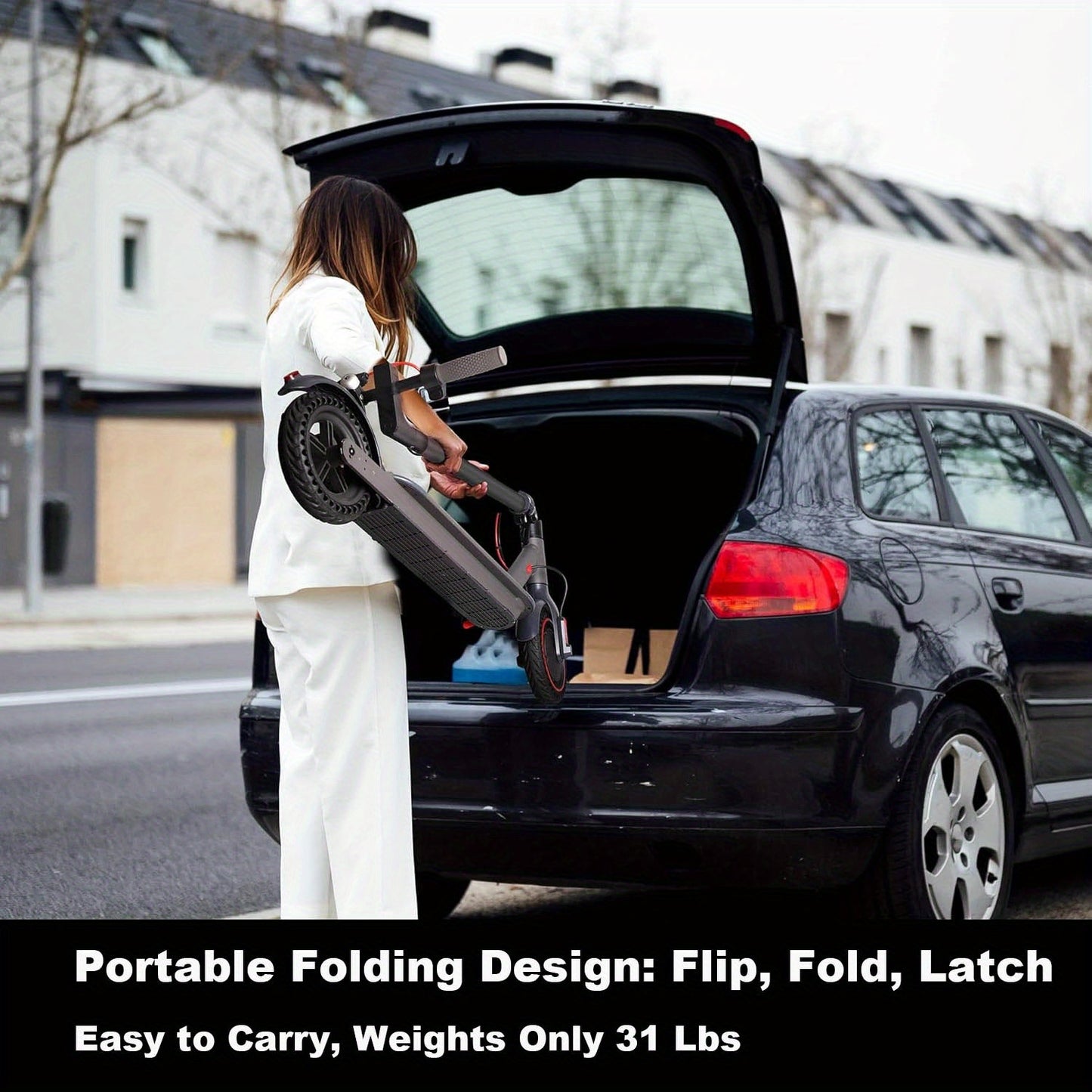 LADPED Folding Electric Scooter Long-Range Battery