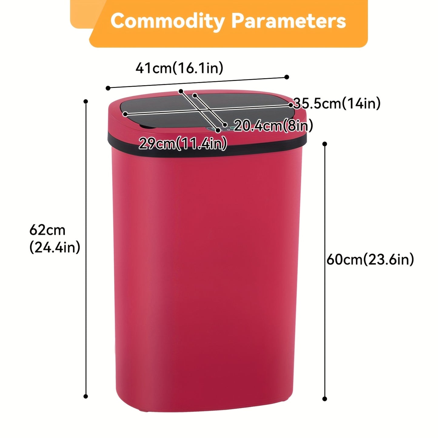 DOPINMIN Trash Can Brushed Metal Finish For Kitchen