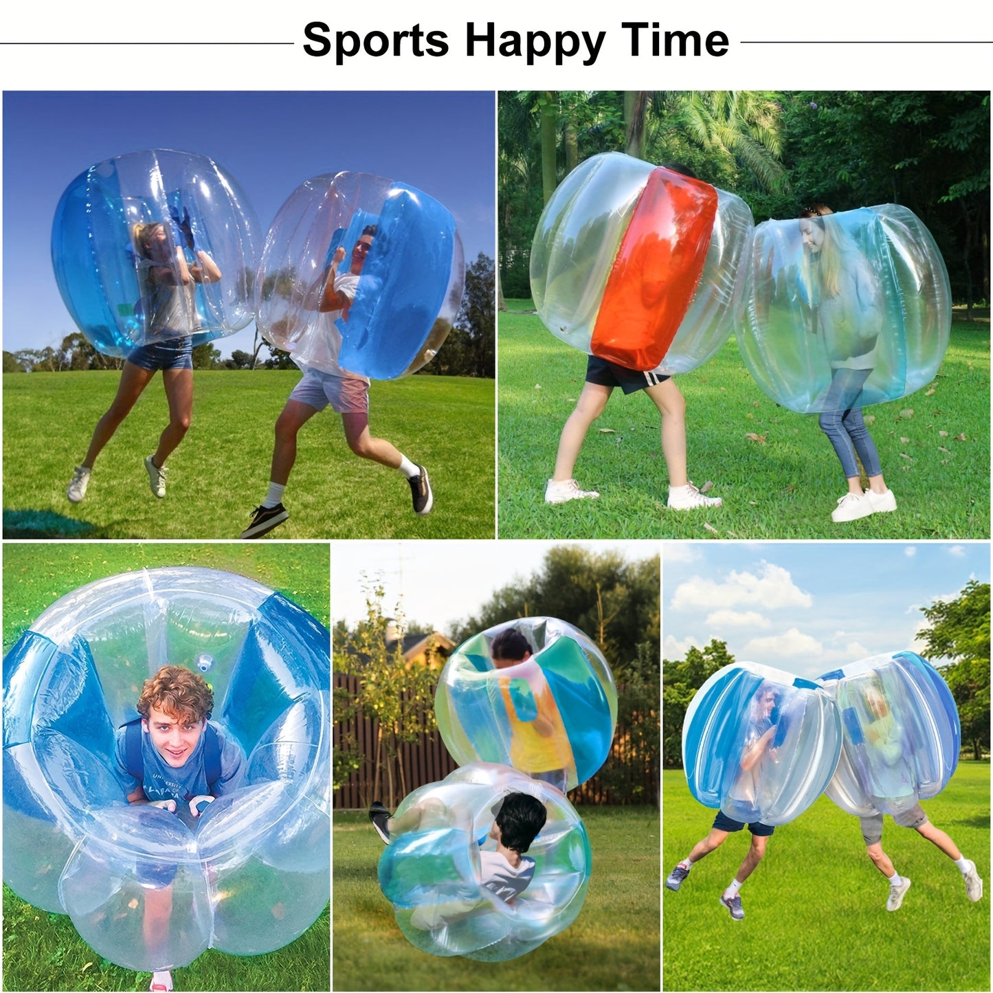 1pc Inflatable Bumper Balls for Adults Bumper Bubble Soccer Balls 0.3mm Ultra-Thick PVC for Sumo Football Zorb Human Hamster Ball Body for Outdoor Games Team Gaming Play
