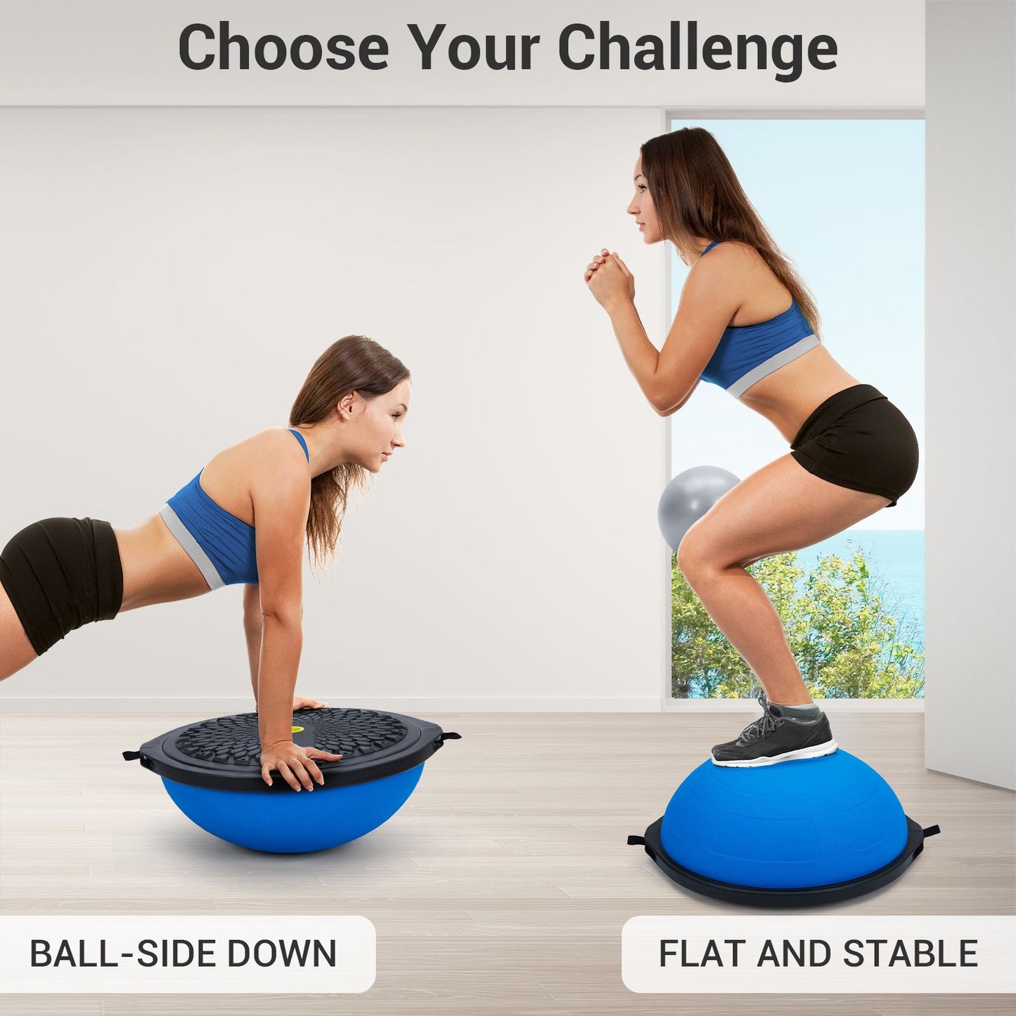 EUKER Inflatable Half Balance Ball With Nonslip Base