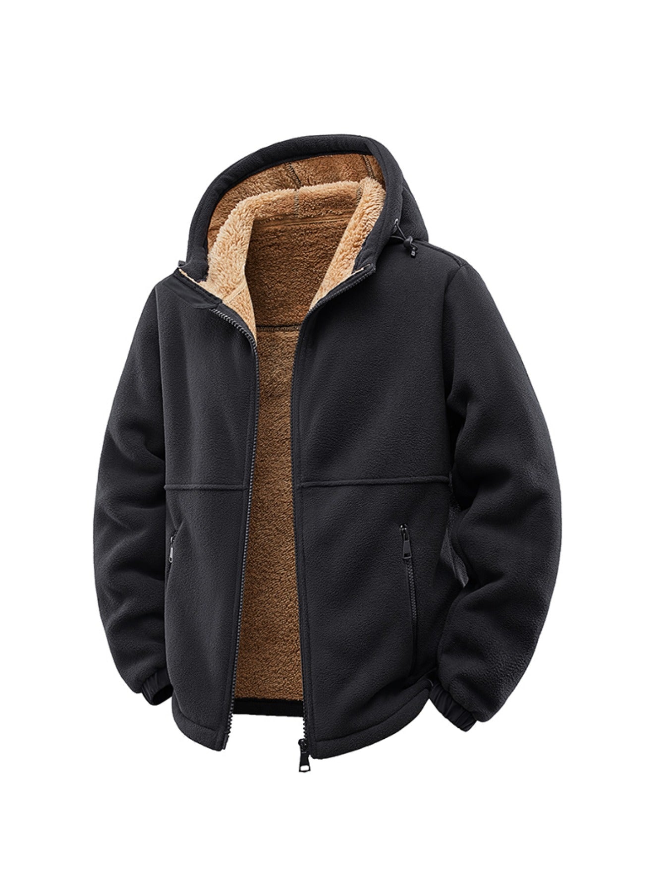 Men's Jacket Front Zipper Cozy Everyday Outerwear For Cold Weather