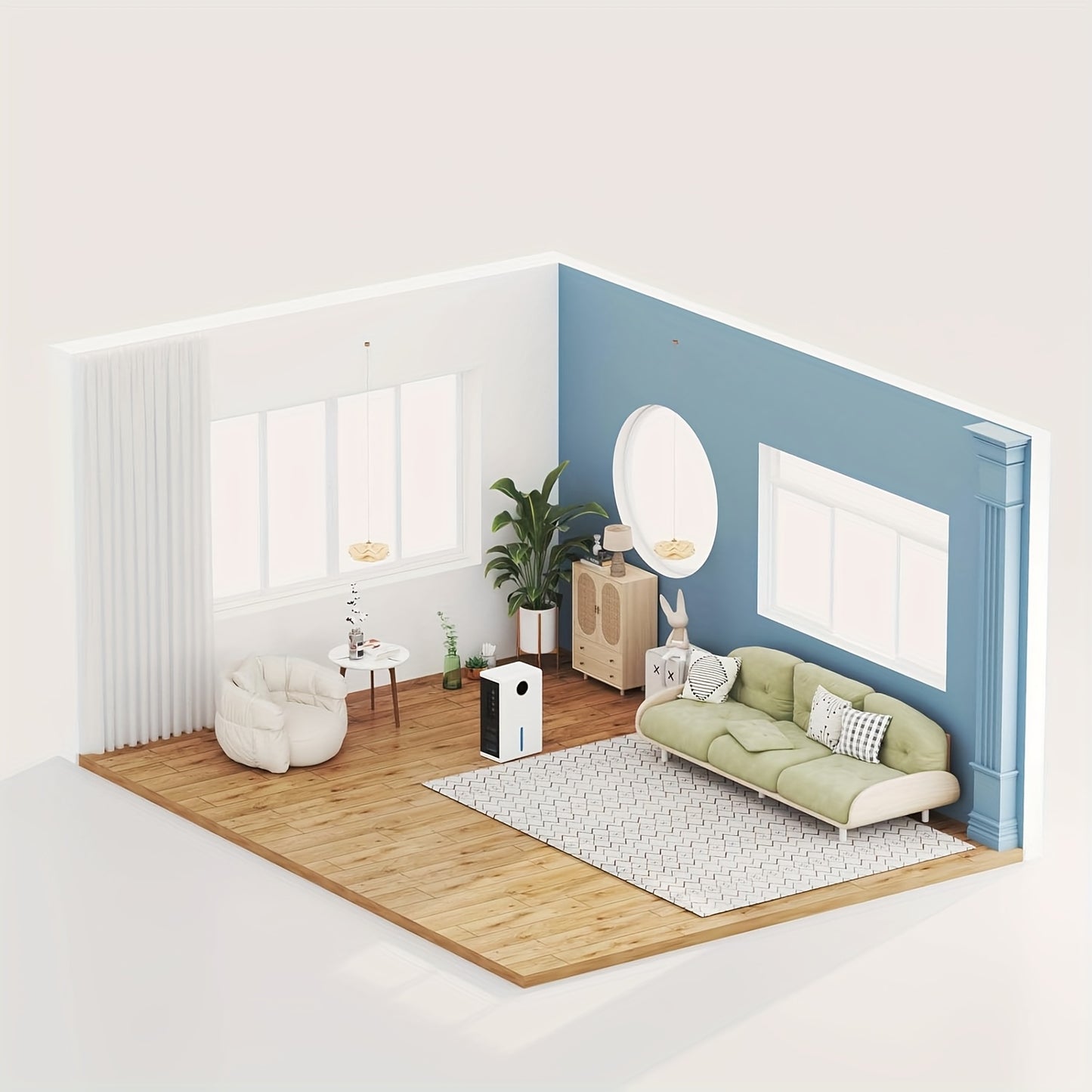 Portable Dehumidifier with an 88Oz Water Tank, Suitable for Bedrooms And Covering Up to 1000 Sq. Ft. It Operates Quietly And Efficiently Manages Moisture in Homes, Bathrooms, Basements, Rvs, And Closets. Features Include 7 LE