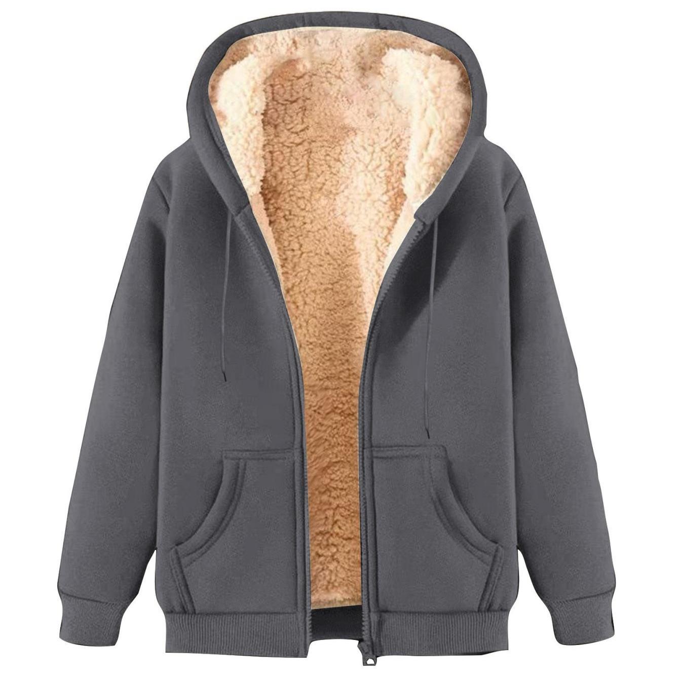 JASKFLY Women's Lined Full-Zip Fleece Jacket Hooded