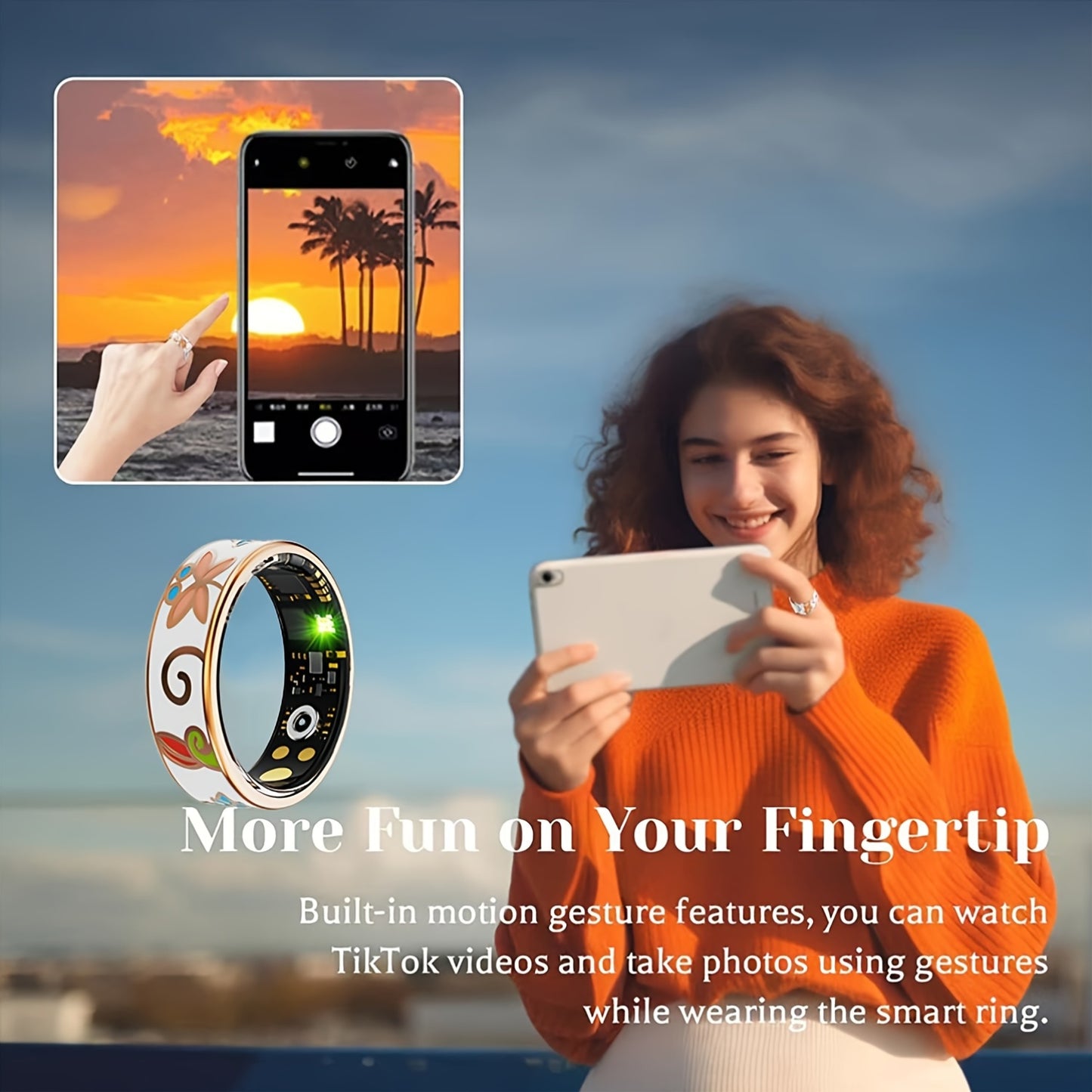 Smart Ring Sleep Monitor For iOS Android Wearable Tech