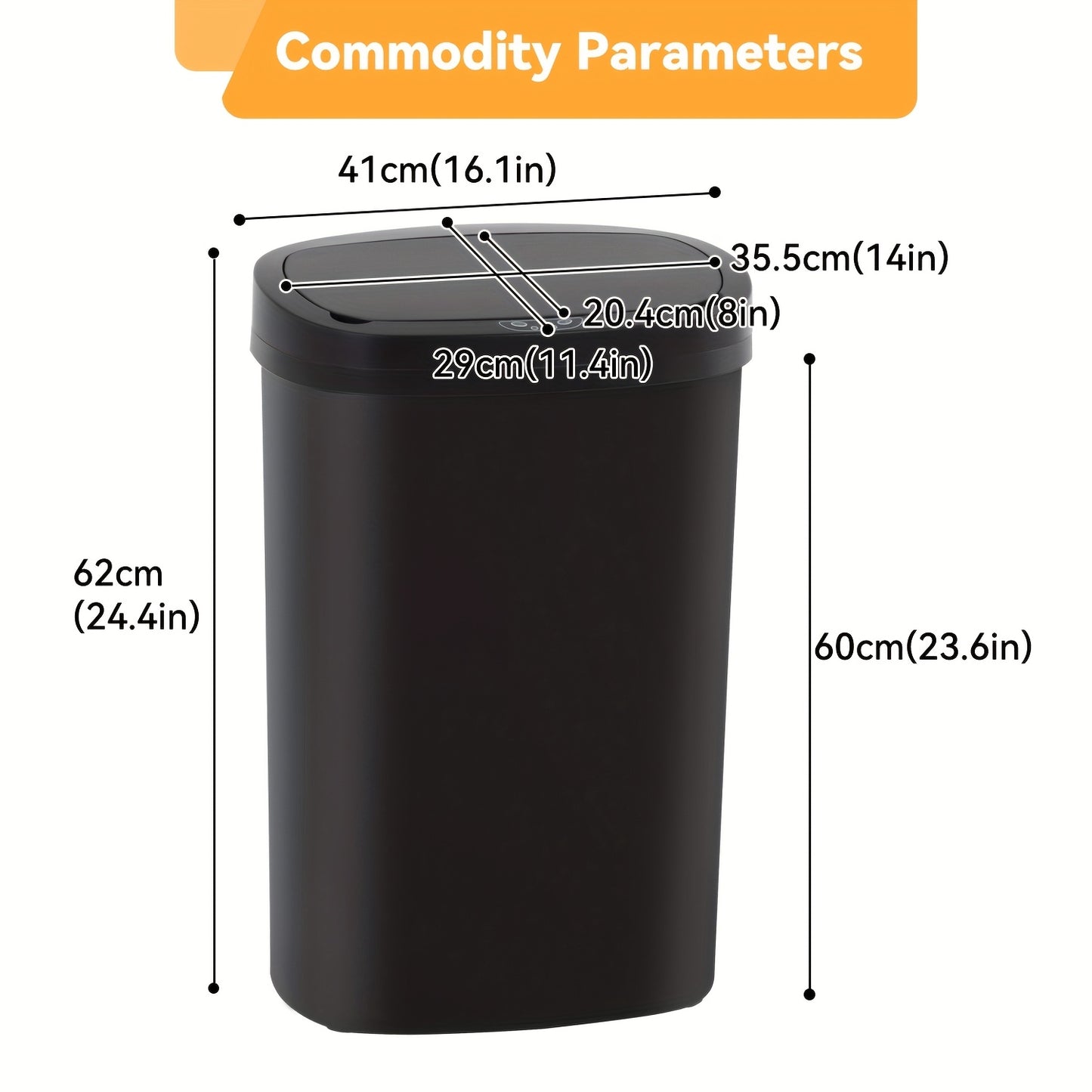 DOPINMIN Trash Can Brushed Metal Finish For Kitchen