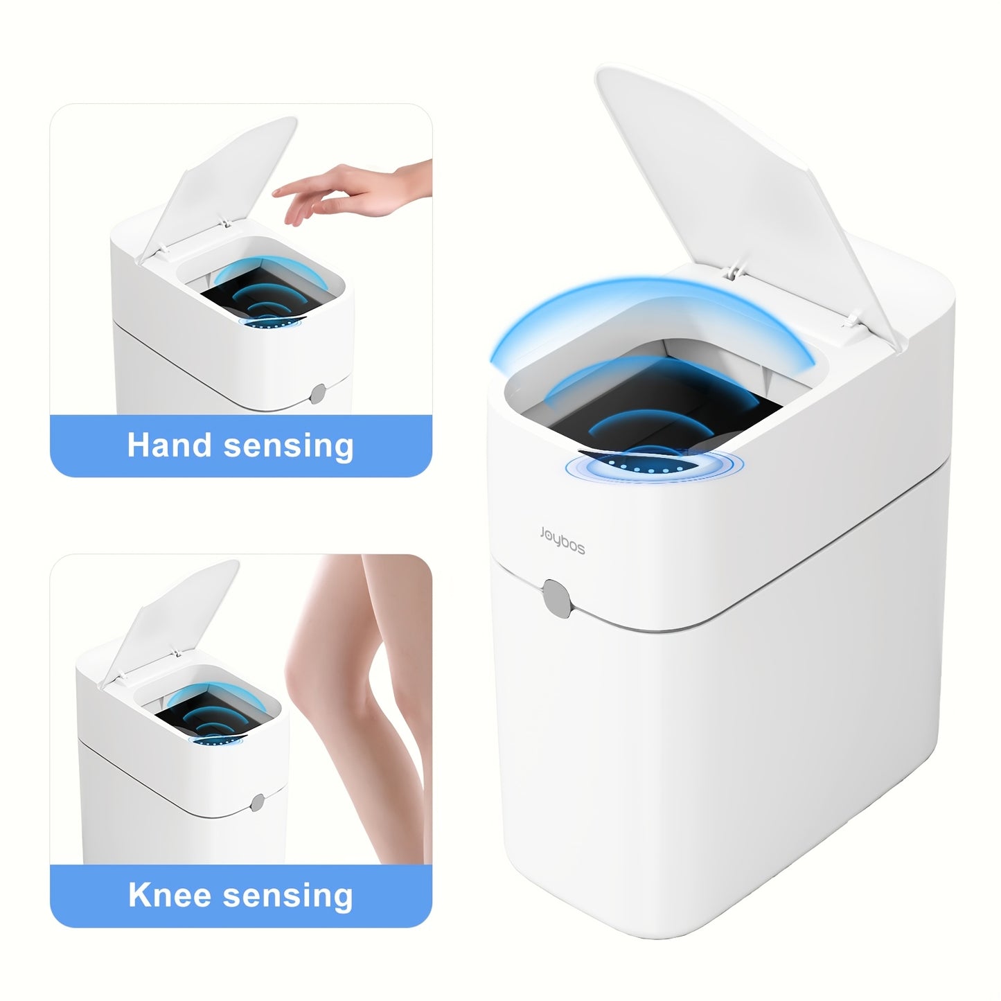 JOYBOS Smart Induction Slim Bathroom Trash Can for Home Office