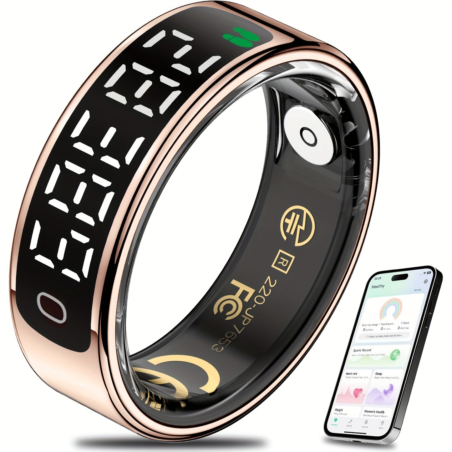 Smart Health Ring Titanium Alloy With Display