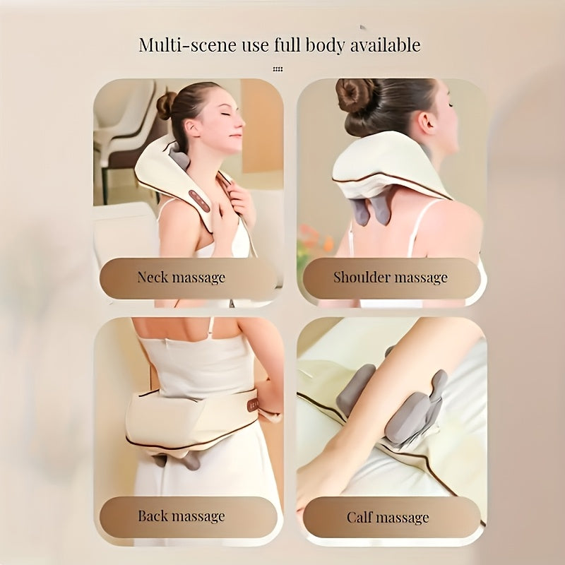 Neck Massager With 6 Massage Nodes, Kneading Special Artifact Trapezius Leg Neck Automatic Massager, Wireless Neck Massager With Heating, Shiatsu Shoulder And Back Massager, Massages Like A Human Hand, Gift For Women