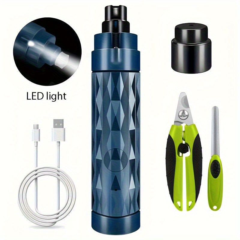 Dog Nail Grinder 2-Speed Rechargeable LED Light for Pets