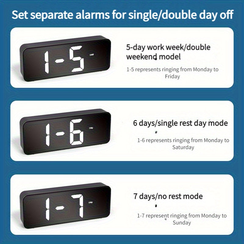 Large-Screen Digital Alarm Clock with Voice & USB Charging Port - 6.5-inch -Friendly Bedside Clock, Snooze, Volume & Brightness Adjustment, USB- (Mains Required) for & visually - Heavy-Duty