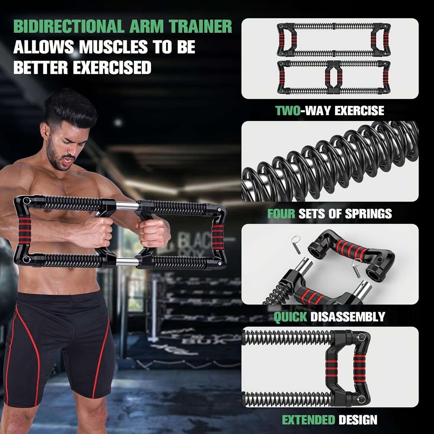 Arm Trainer Twist, 8-Spring Resistance, Stainless Steel