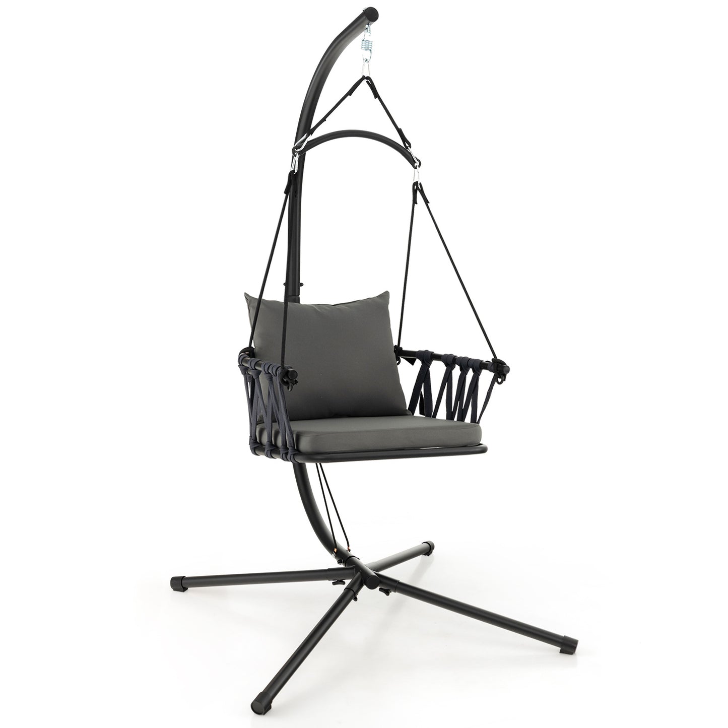 Costway Foldable Hanging Chair With Stand For Indoor Outdoor Use