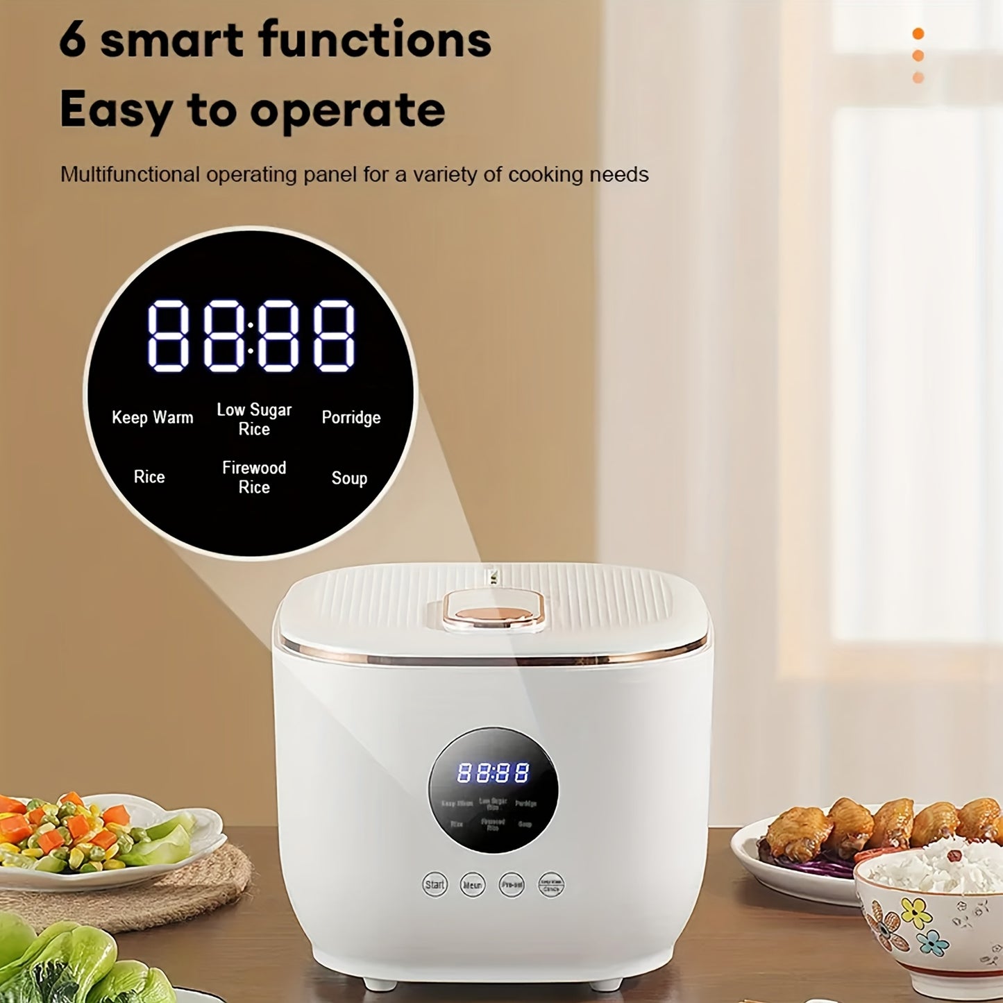Yalulu Rice Cooker, Smart Electric Cooker, Touch Screen, Digital Display, 3L/ 101.44oz Capacity, Can Make, Porridge, Soup, 24-hour Timer And Keep Warm Function, Suitable For Home Use