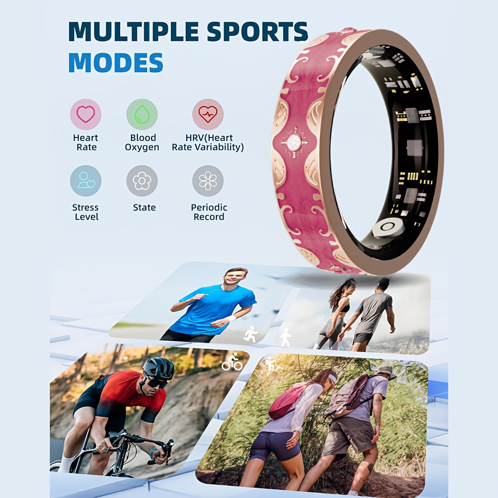 Smart Ring for Women - Activity Ring and Fitness Tracker with Step, Distance, Calorie, Menstrual Cycle Tracker, Health Rings for iPhone Android, No Subscription Fee, IP68 Waterproofing Intelligent Ring - Ideal Gift for Mom/Gi