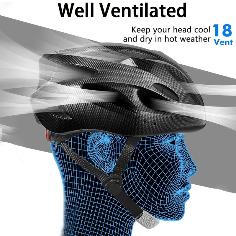 Bicycle Helmet, Unisex Adjustable Lightweight, Breathable Ventilated Honeycomb Design, Built-in Cushioning Pads Sun Visor, Safe Comfortable Riding Experience for Cycling