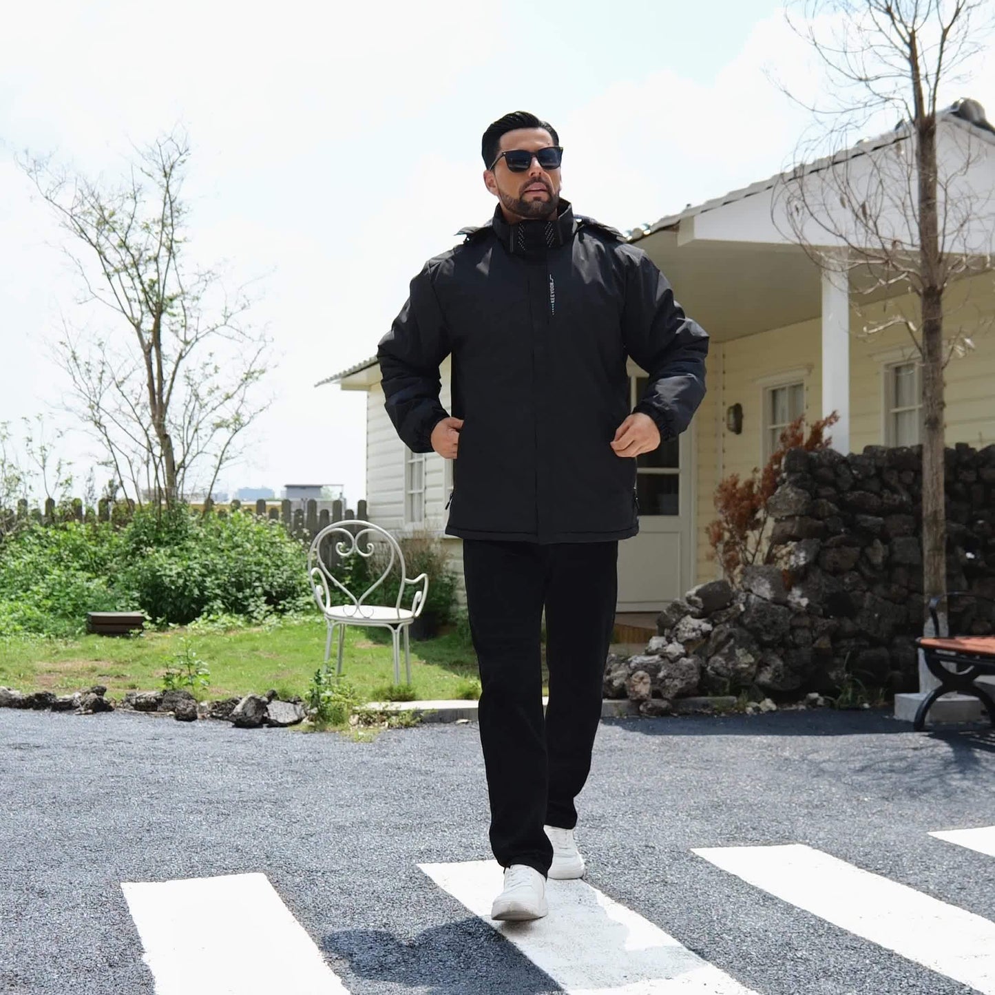 Keevoom Coat Hooded Fleece-Lined Winter Water-Resistant