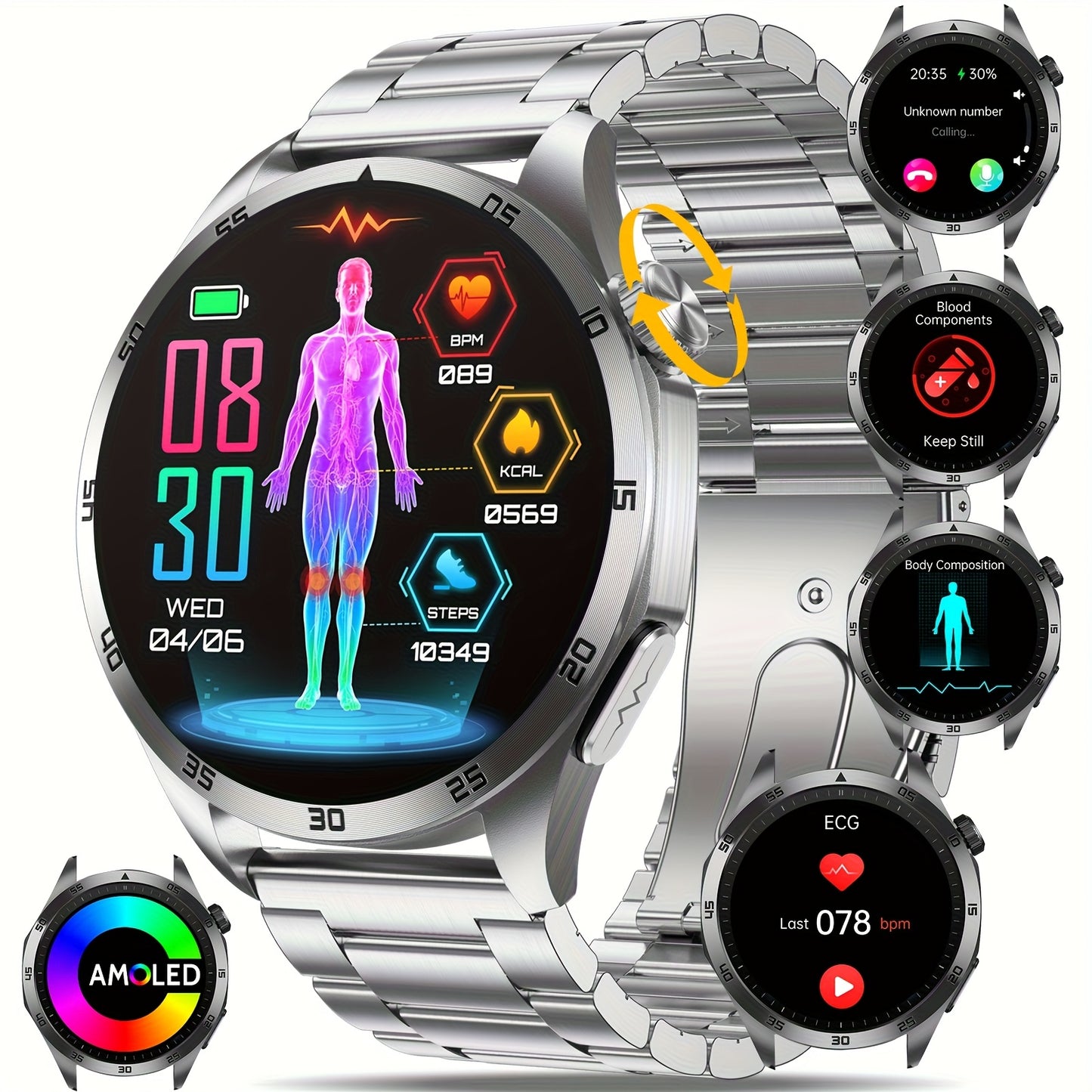 YYKY Smartwatch With 380mAh Battery And AMOLED Display