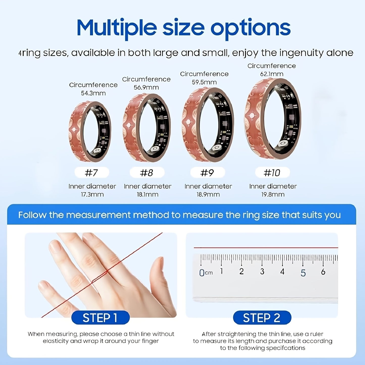 Smart Ring for Women - Fitness Ring with Step, Distance, Calorie, Menstrual Cycle, IP68 Health Rings for Women, Smart Rings for iOS/Android, Gift for Mom/Girlfriend