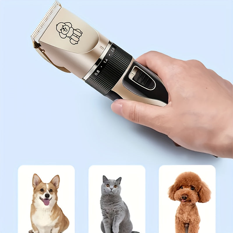 Pet Grooming Kit USB Rechargeable 4-in-1 Low-Noise Cordless