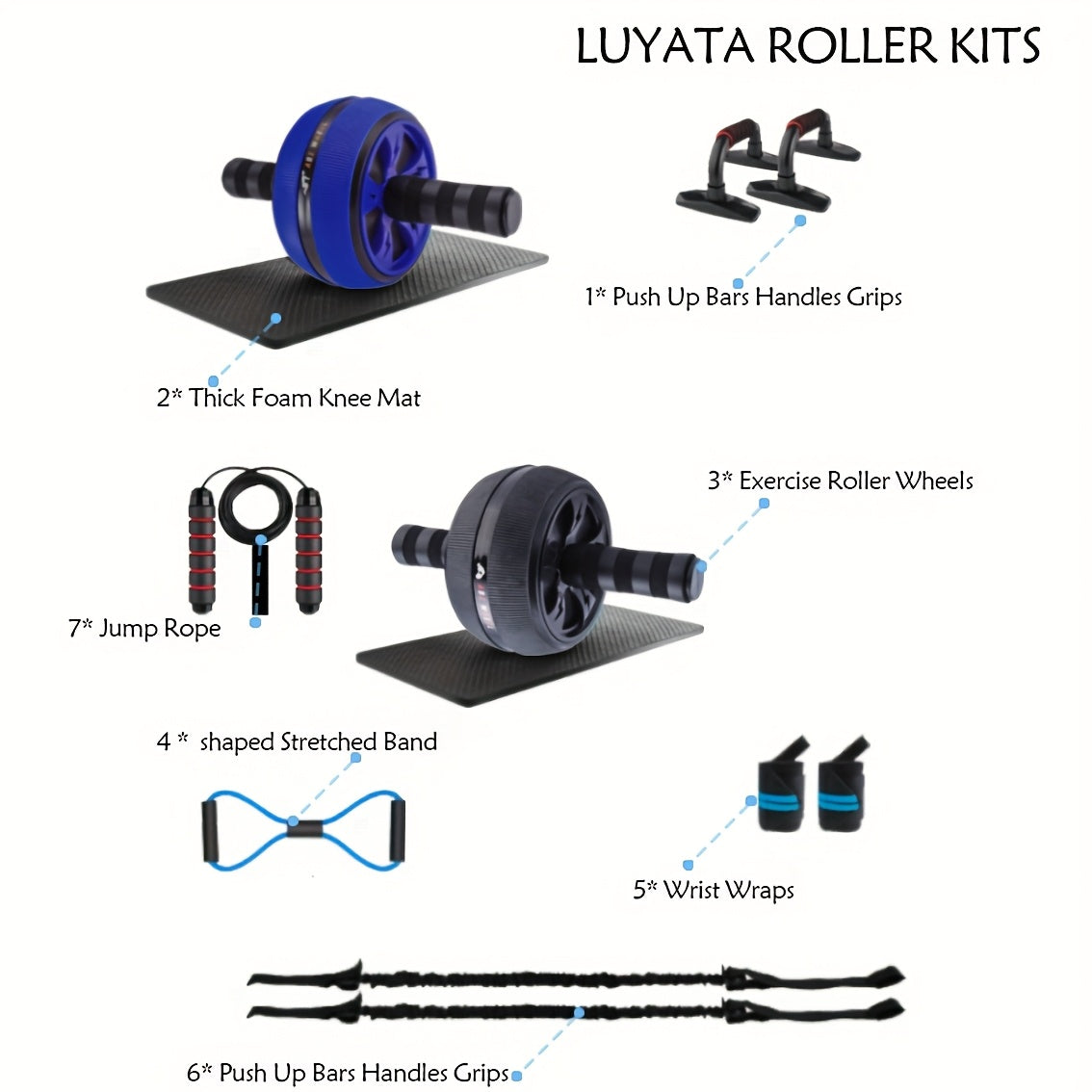 Ab Workout Kit With Resistance Bands And Ab Roller