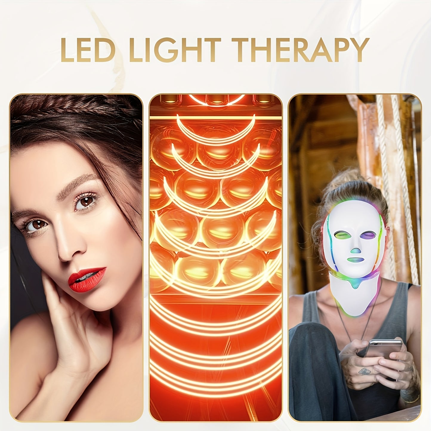 FDA Cleared New High-end Red Light For Face, 7 Colors LED Face Mask Light, Led Face Mask Light At Home, Blue Red Light Mask For Face
